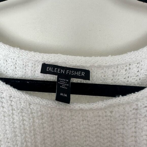 Eileen Fisher Women’s Medium White Organic Cotton Batwing Shirt - Picture 2 of 5